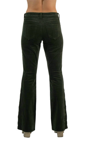 Brooke Embroidered Green Corduroy Bootcut