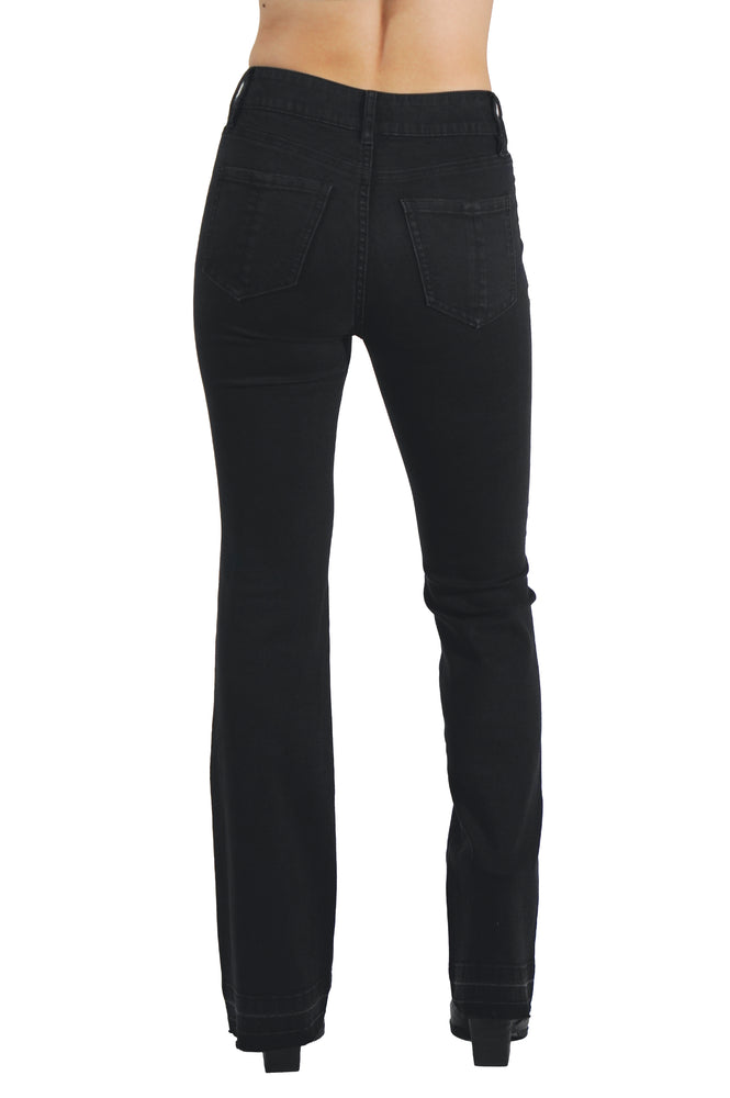 Cara Black Release Hem Bootcut Jeans