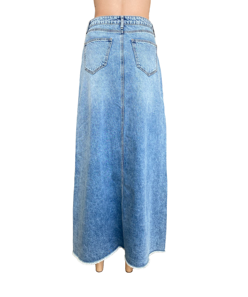Buy Women's Maxi Pencil Jean Skirt- High Waisted A-Line Long Denim Skirts  for Ladies- Blue Jean Skirt, Blue (A-line), 2 at Amazon.in