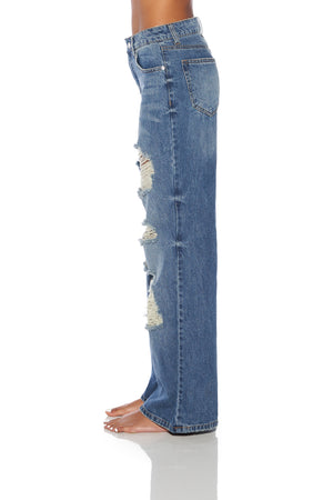 Madison High Waisted BAGGY Loose Fitting Jean in Carla Wash