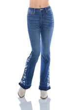 Ashley Mason Carolyn Embroidered High Rise Flare